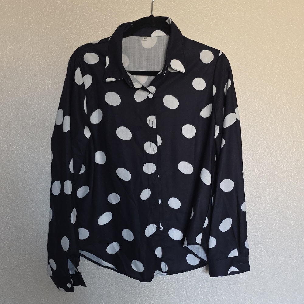 Polka Dot Women's Top - Black and White